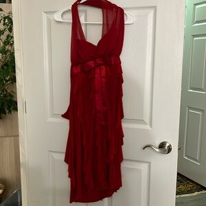 Betsy & Adam red strapless cocktail dress size 4